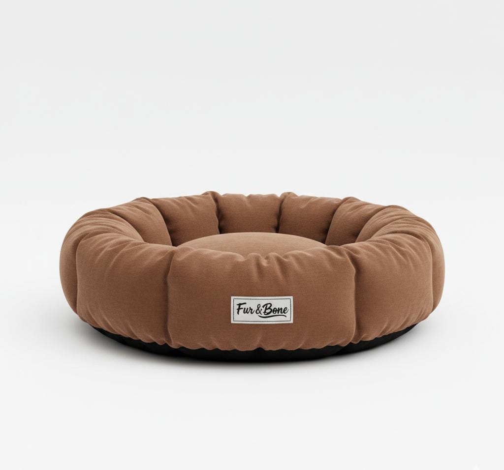 Fur & Bone Premium Plush Pet Bed – Ultra Soft, Washable & Cozy Round Bed for Dogs and Cats