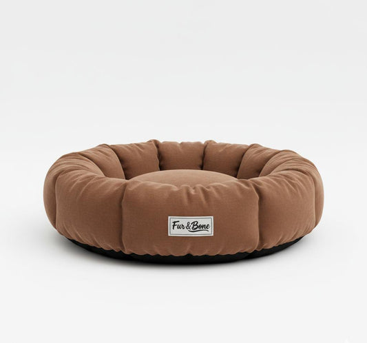 Fur & Bone Premium Plush Pet Bed – Ultra Soft, Washable & Cozy Round Bed for Dogs and Cats
