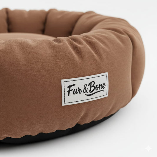 Fur & Bone Premium Plush Pet Bed – Ultra Soft, Washable & Cozy Round Bed for Dogs and Cats